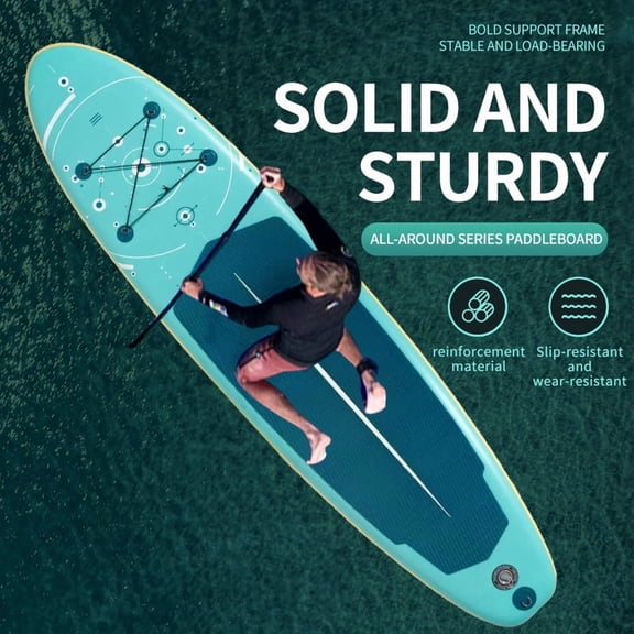 Stand Up Paddle Board - Inflatable SUP with Paddle, Pump, Backpack, Leash | High-Density PVC, Reinforced Spokes, Durable for All Water Conditions,GREEN