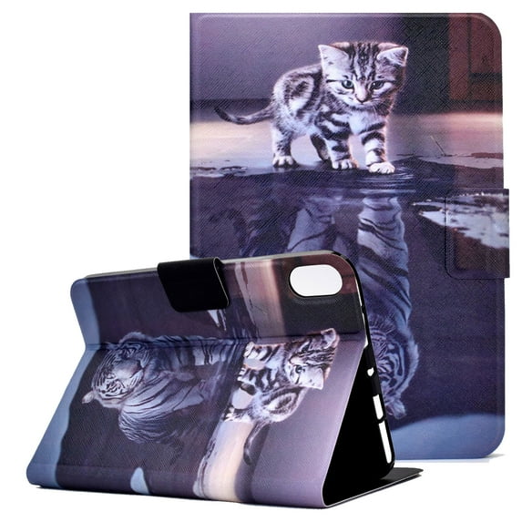 Stand Protective Case for iPad Mini 6 2021, Mini 6th Gen 8.3" 2021 Cover, Allytech Lightweight PU Leather Flip Kickstand Soft TPU Back Magnetic Snap Case for iPad Mini 6 A2567 A2568 A2569, Cat & Tiger