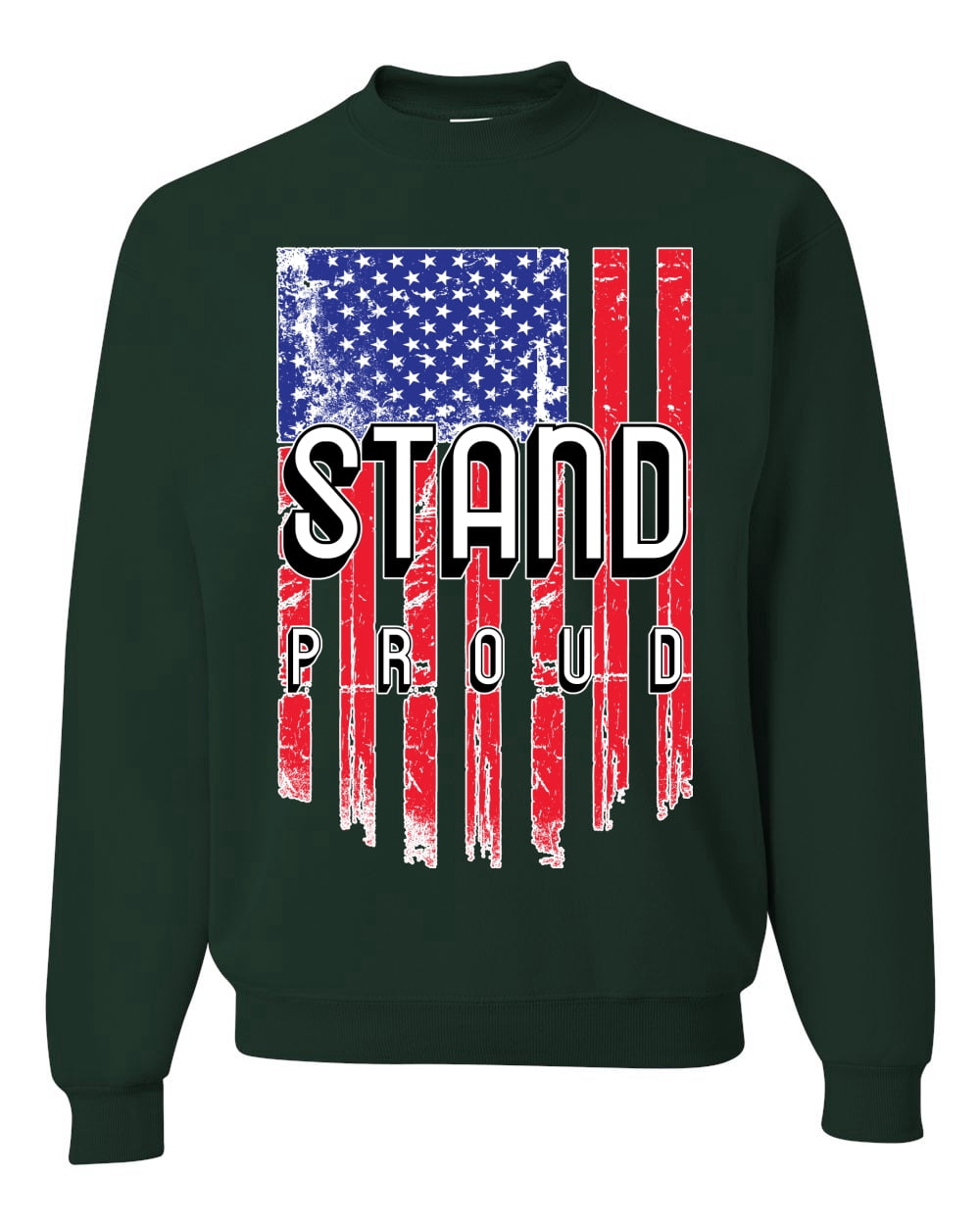 Stand Proud for the American flag Americana / American Pride Unisex  Crewneck Graphic Sweatshirt, Maroon, Small - Walmart.com
