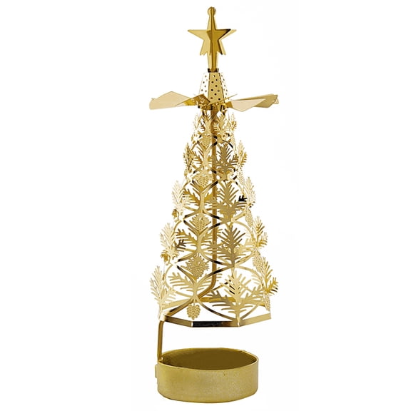 Stand Rotating Candlestick Tealight Romantic Holder Decoration Stainless Steel Tray Wedding Party Christmas Desktop Tree Shape