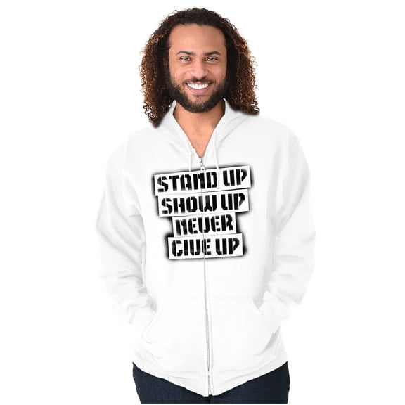 Stand Show Never Give Up Inspiration Zip Up Hoodie Men's Women's Brisco Brands X
