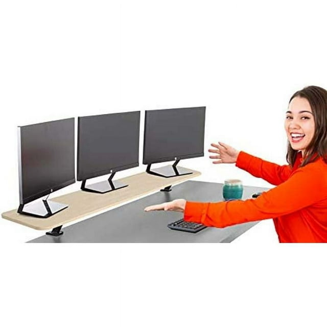 Stand Steady 55 Inch Clamp On Desk Shelf | Large Monitor Riser Supports ...