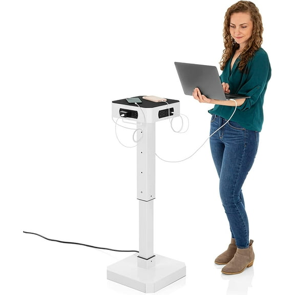 Stand Steady PowerPro Charging Station | Mobile Power Tower for Multiple Devices | Charging Tower with 8 USB-A Ports and 8 AC Outlets | UL Safety-Certified Charging for Schools & Businesses
