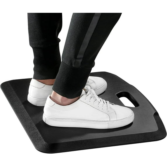 Stand Steady Small Anti Fatigue Standing Mat with Carrying Handle | Ergonomic Standing Mat with Gel Foam Padding | Portable Comfort Mat for Standing Desk, Kitchen,Classroom & Garage (22 x 18in/Black)