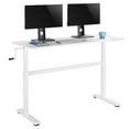 thumbnail image 1 of Stand Steady Tranzendesk 55 Inch Standing Desk | Easy Crank Height Adjustable Sit to Stand Workstation | Modern Ergonomic Desk Supports 3 Monitors | Perfect for Home & Office (55"/ White), 1 of 8