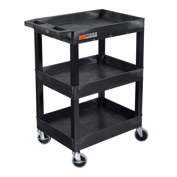 Stand Steady Tubstr Three-Shelf Multi-Purpose Compact Utility Cart, 24" W x 18" D x 34.25" H