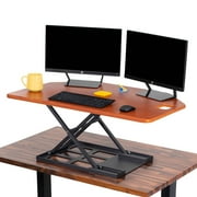 Stand Steady X-Elite Pro | Premier Corner Standing Desk Converter | Extra Large 40 Inch Sit to Stand Desk | Fully Assembled | Height Adjustable Desk Converter for Cubicles and L-Shaped Desks Cherry