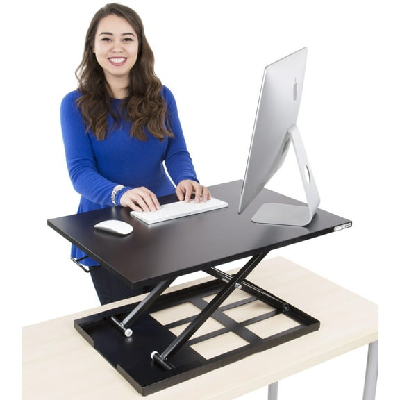 Stand Steady X-Elite Pro Standing Desk Converter | Instantly Convert Any Desk into a Stand Up Desk | Easy Lift Height Adjustable Standing Desk | No Assembly Required (28 x 20 / Black)