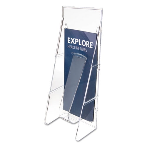 Stand-Tall Wall-Mount Literature Rack, Leaflet, 4.56w X 3.25d X 11.88h, Clear | Bundle of 2 Each