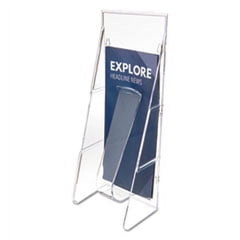 Stand-Tall Wall-Mount Literature Rack, Leaflet, 4.56w x 3.25d x 11.88h, Clear Stand-Tall Wall-Mount Literature Rack, Leaflet, 4.56w x 3.25d x 11.88h, Clear