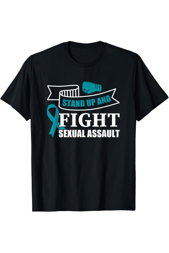 Stand Up And Fight Sexual Assault Awareness Shirt April Teal T-Shirt