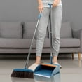 thumbnail image 1 of Stand Up Broom and Dustpan Set with Self-Cleaning Teeth | 43" Lightweight Broom for Home, Office & RV | 1-Piece Set, 1 of 5