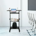 Stand Up Desk Cart Adjustable Table Height Black With 4 Countertops