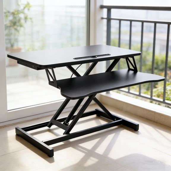 Rising Desks for Home Office - Height-Adjustable Stand Up Desk Riser: Transform Any Surface into a Sit-Stand Workstation
