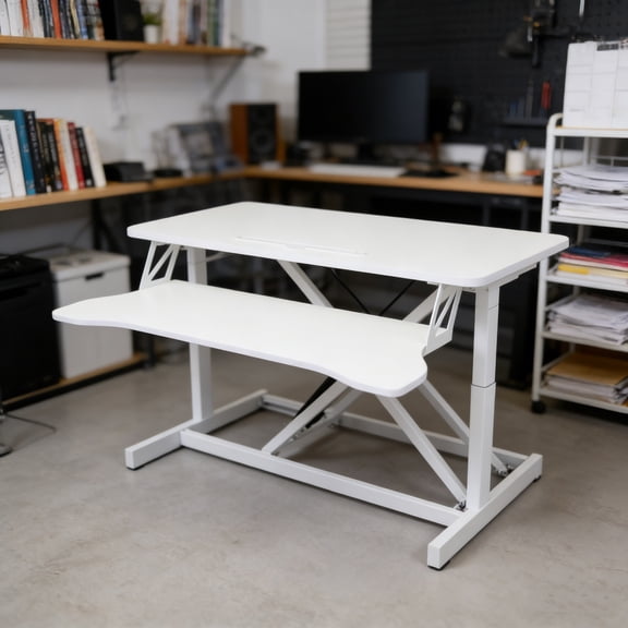Stand Up Desk Riser - Height-Adjustable Desktop Riser for Seamless Sit-Stand Transitions in Home Office Spaces