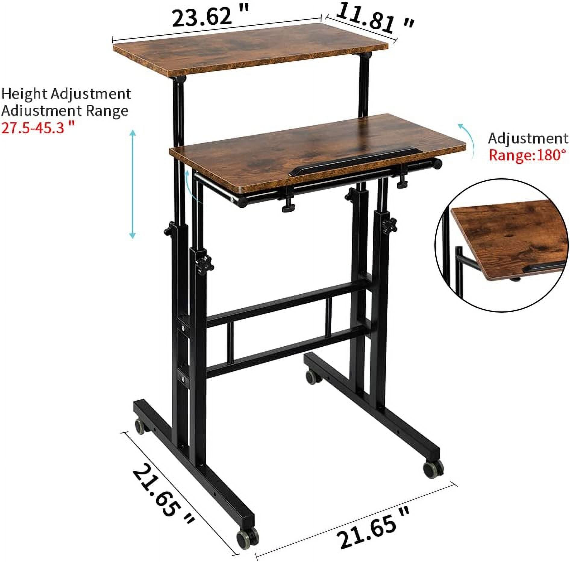 Stand Up Desk, Rolling Laptop Desk, Standing Computer Desk, Portable