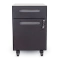 thumbnail image 1 of Stand Up Desk Store 2 Drawer Heavy Duty Mobile Rolling File Cabinet With In-Drawer Device Charging (Black Cabinet/No Cushion), 1 of 8