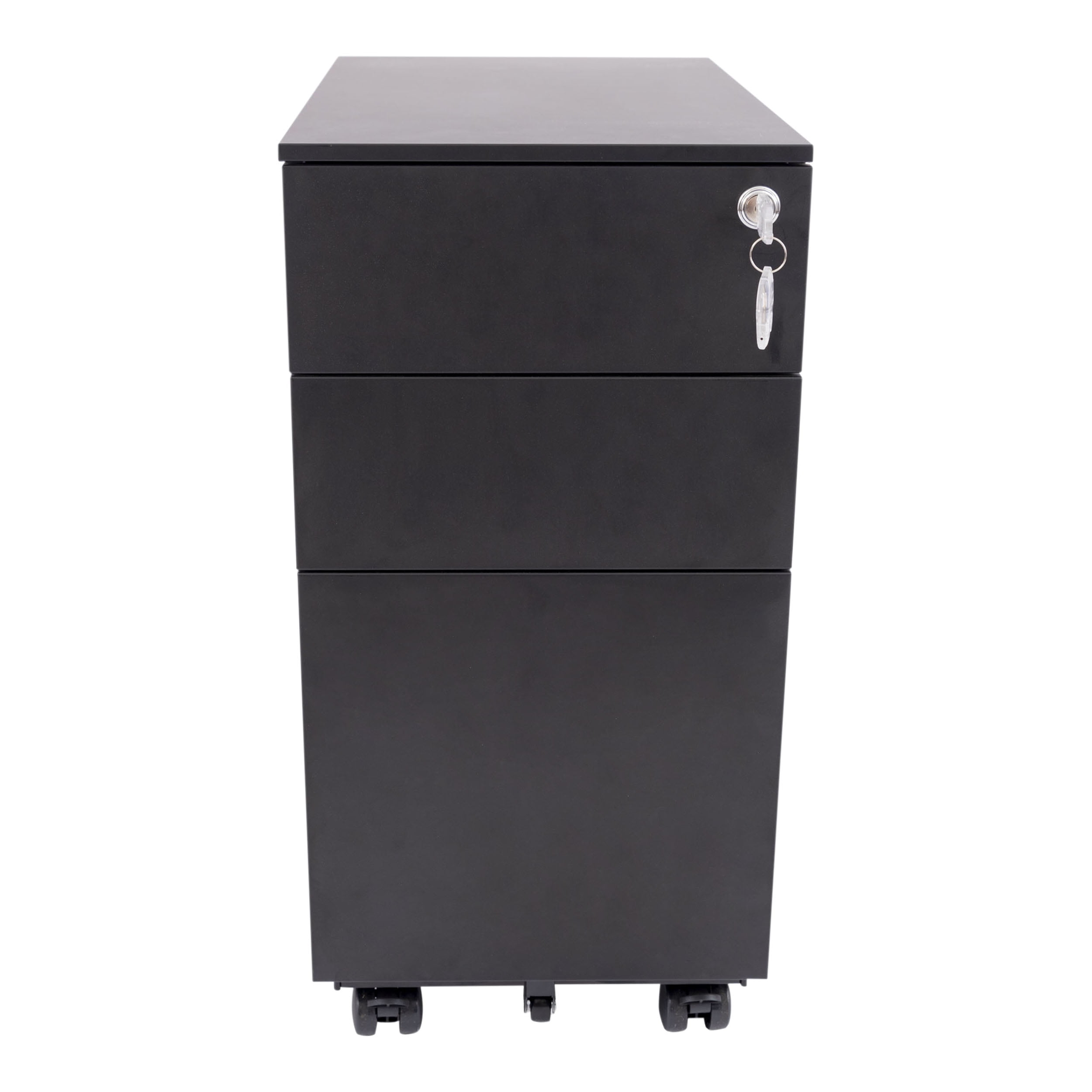 Stand Up Desk Store 3 Drawer Under Desk Lockable Rolling File with Stable 5 Wheel Design