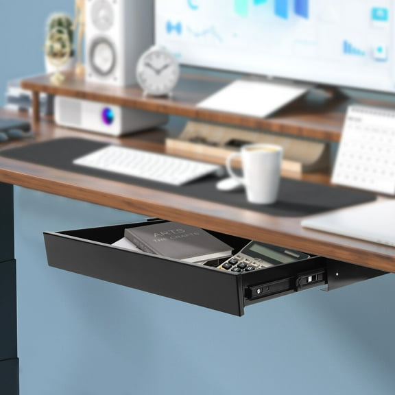 Stand Up Desk Store Add-On Office Sliding Under-Desk Drawer Storage Organizer