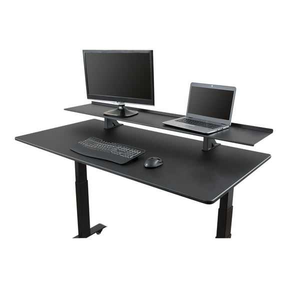 Stand Up Desk Store Clamp-On Adjustable Height Desk Shelf Monitor Stand (60" Wide)