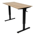 thumbnail image 1 of Stand Up Desk Store Crank Adjustable Height Rolling Standing Desk (Charcoal Frame/Natural Walnut Top, 56" Wide), 1 of 7