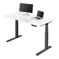 thumbnail image 1 of Stand Up Desk Store Dual Motor Electric Adjustable Height Standing Desk with EZ Assemble Steel Frame (Charcoal Frame/Gloss White Top, 60" Wide), 1 of 7