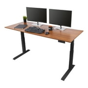Stand Up Desk Store Electric Adjustable Height Standing Desk with Programmable Memory Black Frame/Teak Top, 72 Wide