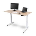 thumbnail image 1 of Stand Up Desk Store Electric Adjustable Height Standing Desk with Programmable Memory (White Frame/Natural Walnut Top, 60" Wide), 1 of 8