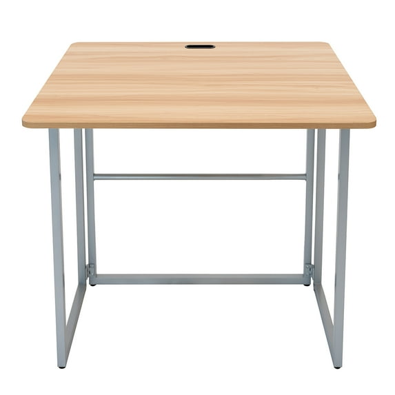 Stand Up Desk Store Portable Folding Desk with Carry Handle (Silver Frame/Birch Top, 31" Wide)