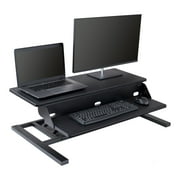Stand Up Desk Store Power Pro Electric Adjustable Height Two Tier Standing Desk Converter (Black, 36 Wide)