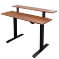 thumbnail image 1 of Stand Up Desk Store Programmable Electric Two-Tier Compact Standing Desk (Black Frame/Dark Walnut Desktop, 48” Wide), 1 of 8