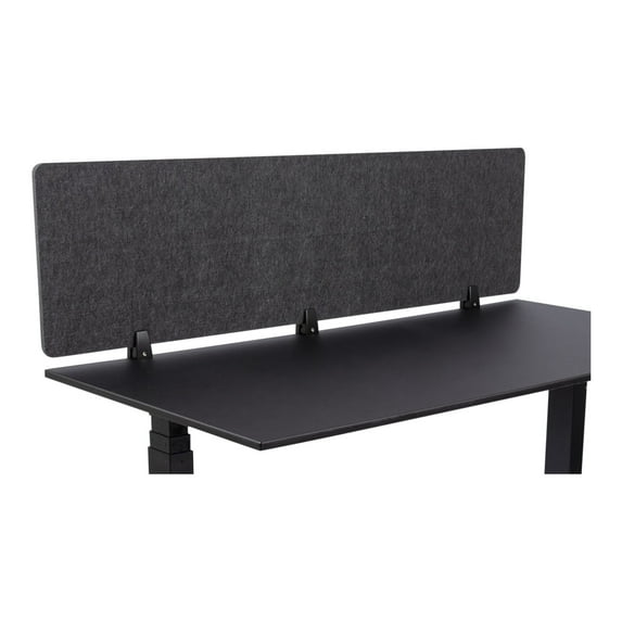 Stand Up Desk Store ReFocus Raw Clamp-On Acoustic Desk Divider Mounted Privacy Panel to Reduce Noise and Visual Distractions (Anthracite Gray, 59" x 16" )