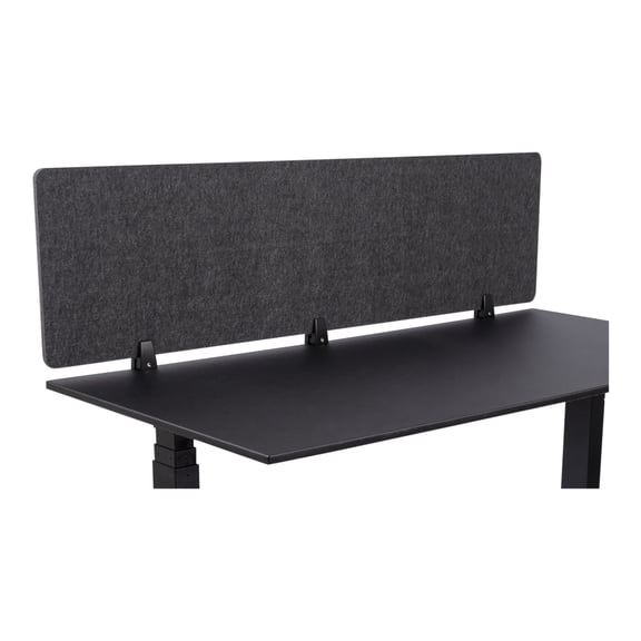 Stand Up Desk Store ReFocus Raw Clamp-On Acoustic Desk Divider Mounted Privacy Panel to Reduce Noise and Visual Distractions (Anthracite Gray, 59" x 16" )