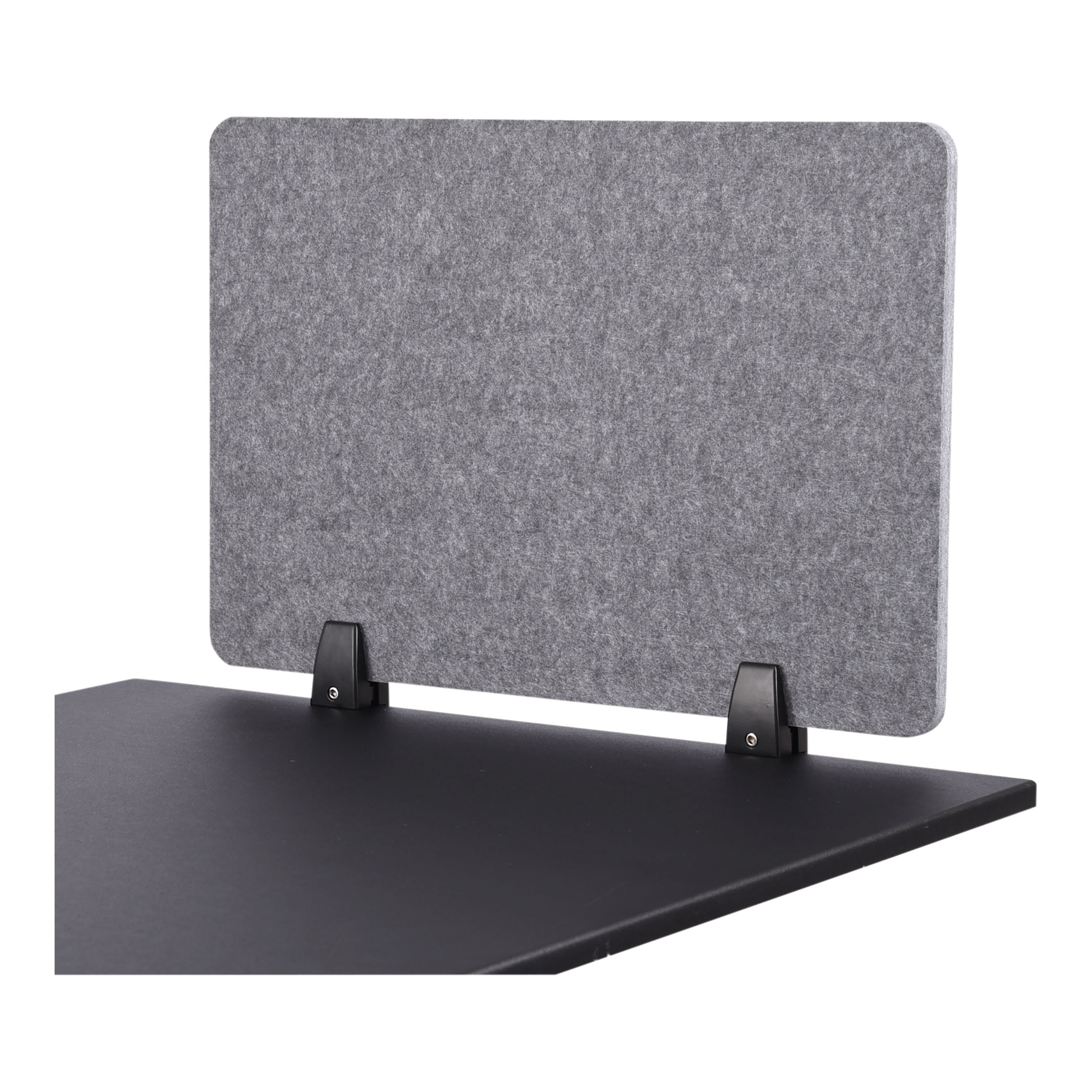 Castle Gray Acoustic Desk Divider with Powder-Coated Aluminum Clamps