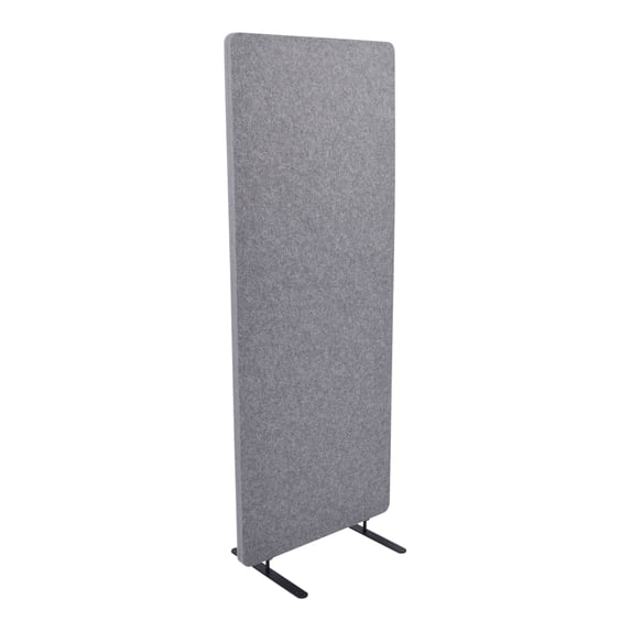 Stand Up Desk Store ReFocus Raw Freestanding Acoustic Desk Divider Privacy Panel to Reduce Noise and Visual Distractions (Castle Gray, 23.6" x 62" )