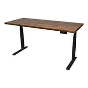 Stand Up Desk Store Reclaimed Wood Electric Adjustable Height Standing Desk with Programmable Memory Black Frame/Natural Fir Top, 71 Wide