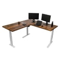 thumbnail image 1 of Stand Up Desk Store Reclaimed Wood Electric L-Shaped Corner Standing Desk with EZ Assemble Frame (White Frame/Natural Fir Top, 71" W x 71" D), 1 of 3