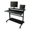 thumbnail image 1 of Stand Up Desk Store Rolling Adjustable Height Two Tier Standing Desk Computer Workstation (Black Frame/Black Top, 48" Wide), 1 of 5