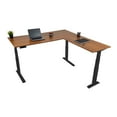 thumbnail image 1 of Stand Up Desk Store Triple Motor Electric L-Shaped Corner Standing Desk with EZ Assemble Frame (Black Frame/Teak Top, 71" W x 71" D), 1 of 5