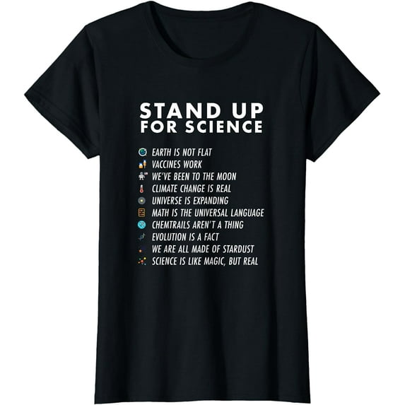 Stand Up For Science - Magic but Real Earth Moon Graphic T-Shirt