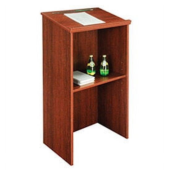 Mahogany Wood Stand-Up Lectern with Adjustable Shelf