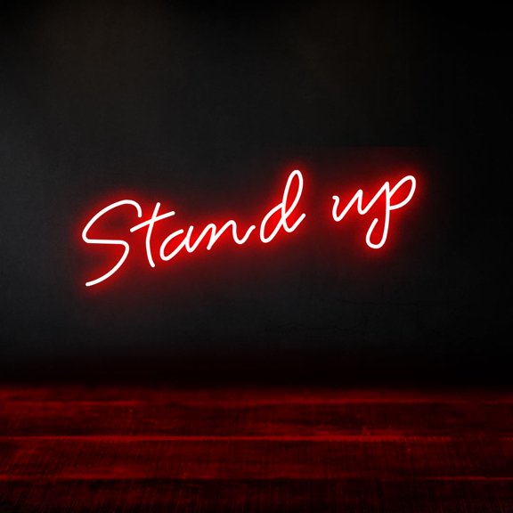 Stand Up Neon Sign (yellow, 72"(W)x20"(H))