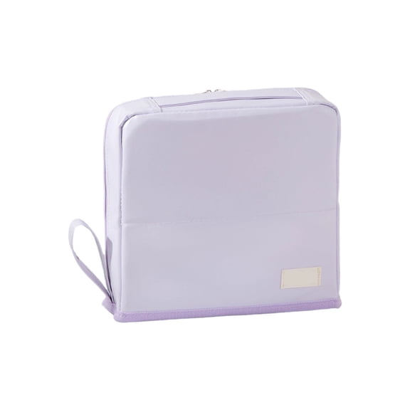 Stand-Up Travel Makeup Bag with Full-Open Design, Portable Cosmetic Brush Organizer with Mirror and Mesh Vent, Washable Beauty Storage Case for Gym Office and Suitcase