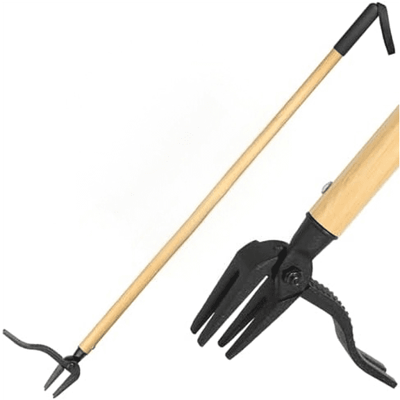 Stand-Up Weed Puller with Long Handle, Made of Aluminum Alloy Bamboo Texture Design, Roots Remover for Garden & Lawn Care, Easily Remove Weeds Without Bending, Pulling, or Kneeling$$Garden & Patio