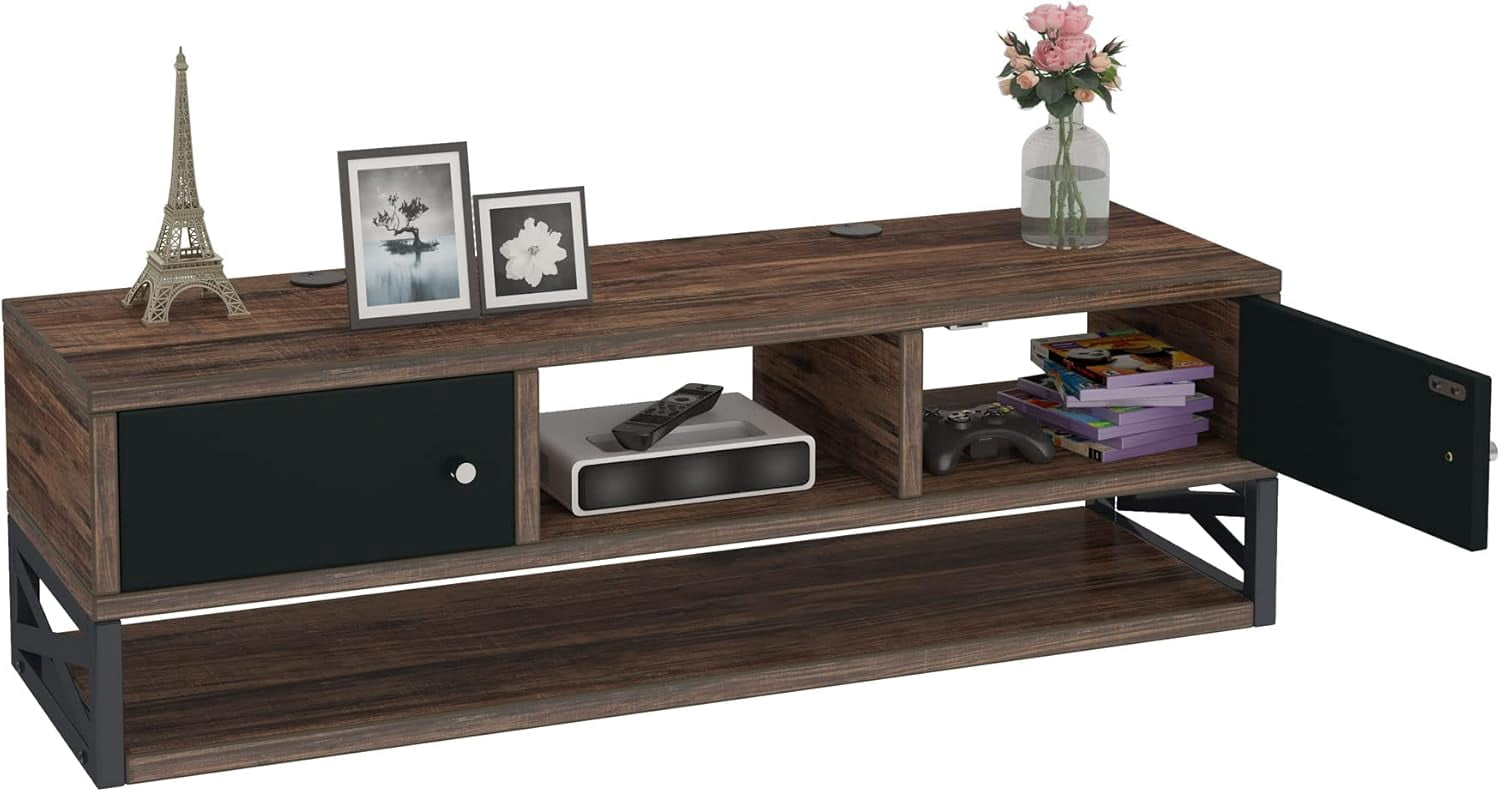 Curated visual reference: Fresh Look at Stand Wall Mounted Under TV Floating Shelf With Doors 3