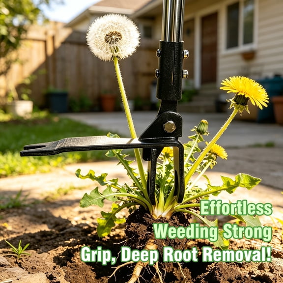 Stand Up Weed Puller, 44 Inch Long Handle Weed Remover with 4 Steel Claws, No Bend No Kneel Manual Weeder, Heavy Duty Root Extractor for Lawn Garden, Chemical Free & Easy Storage