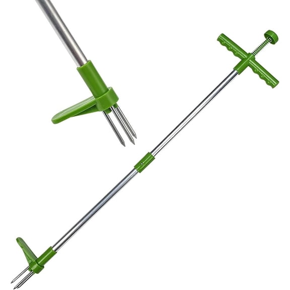 Stand Up Weed Puller Tool with Long Handle - 39" Garden Weeding Tool with 3 Claws - Detachable Weeder Hand Tool for Effortless Garden Weed Removal Without Bending or Kneeling