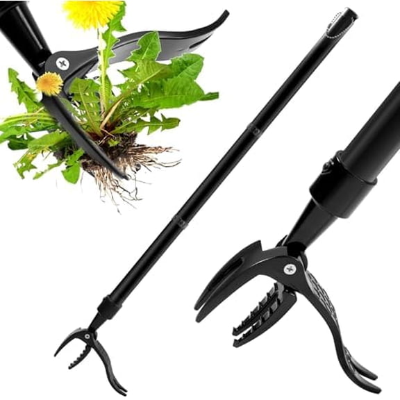 Stand Up Weed Puller Tool with Long Handle, Dandelion Weed Puller Tool Stand Up Heavy Duty, Garden Weed Remover Tool Long Handle, Weeding Tools Gardening Long Handle (Wood 44in)$$Garden & Patio