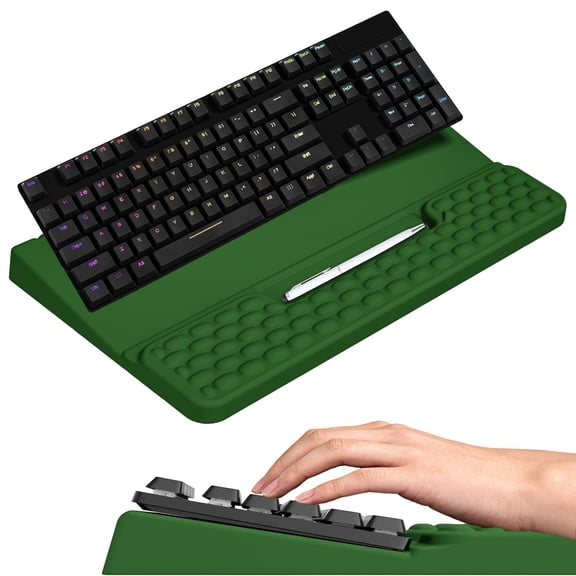 Stand With Wrist Rest Computer Pad Support Riser Holder Lift Tray Soft Memory Foam Desk For Office Home School - Green