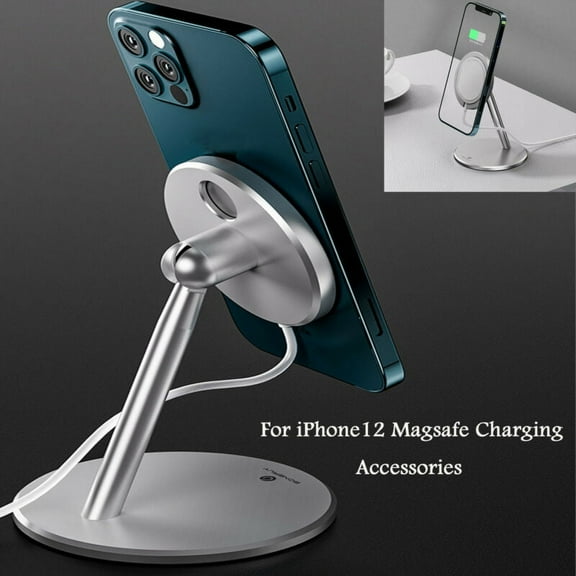 Stand for Magsafe Charger, LNGOOR Adjustable Charging Station Dock for iPhone 12 Pro Max Mini Wireless Charger, Grey